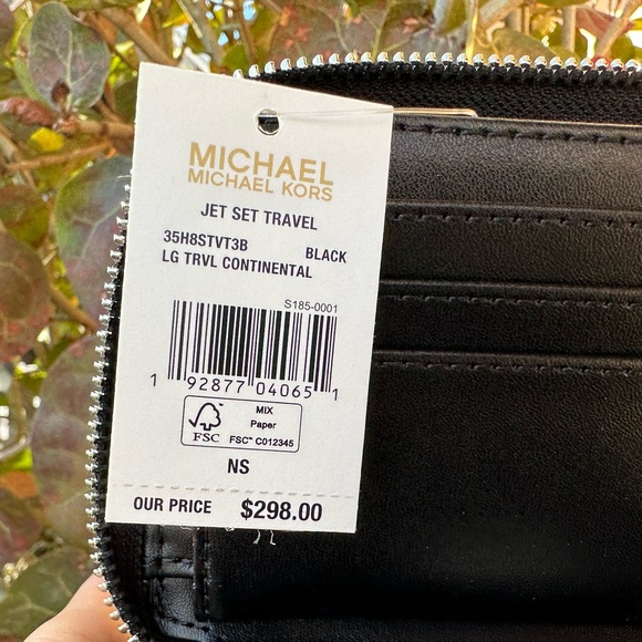 Michael Kors Jet Set Continental L Wallet MK Black - Picture 6 of 9